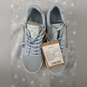 Kokolu Blue Eco Comfort Knit Sneakers | Lace-Up, Size 8 New NO BOX.